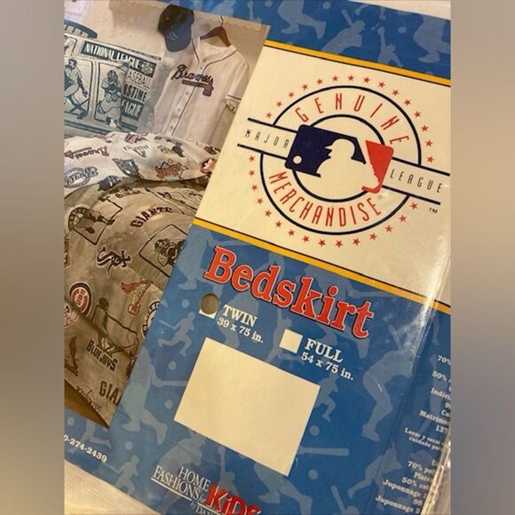 Baseball MLB Logo Retro Bedskirt for Twin Bed Made in USA Open Package - Picture 16 of 16